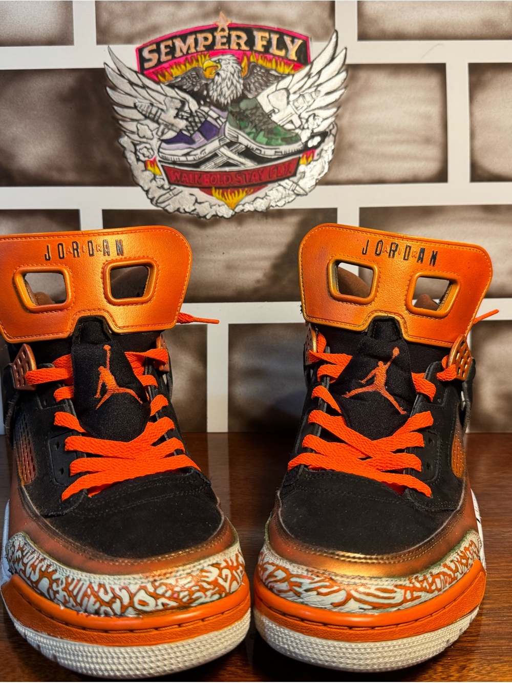 Detroit Tigers Orange and Black High-Top Sneakers
